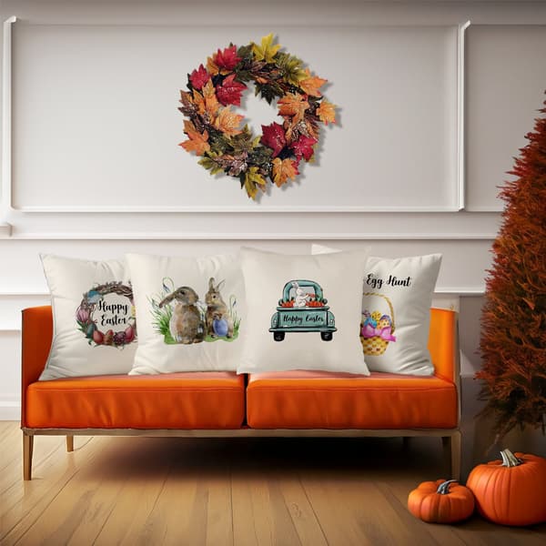 Set med 4 påsk-tema örngott, 45x45cm tvättbart kuddfodral för sovrum vardagsrum 4Pcs-45x45cm