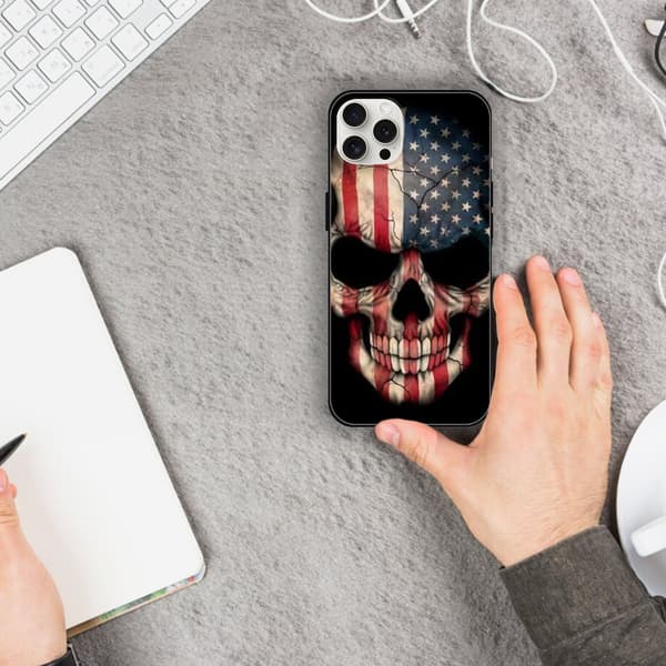 2-pack Skalle iPhone 15 Pro Max Skyddsfodral, Elegant iPhone 15 Pro Max-mobilskal för iPhone 15 Plus 15 Pro 15 Pro Max Black iPhone 15 Pro