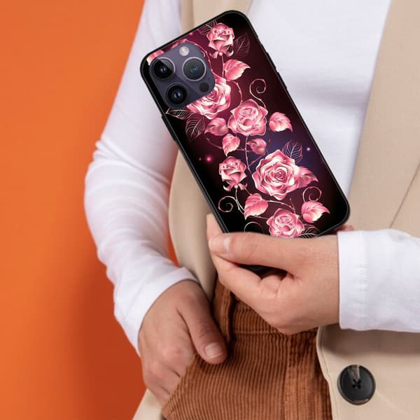 2 stk. farverige blomster iPhone 15 beskyttelsesetuier, mode iPhone 15pro Max til iPhone 15 Plus 15 Pro 15 Pro Max Black iPhone 15 Plus