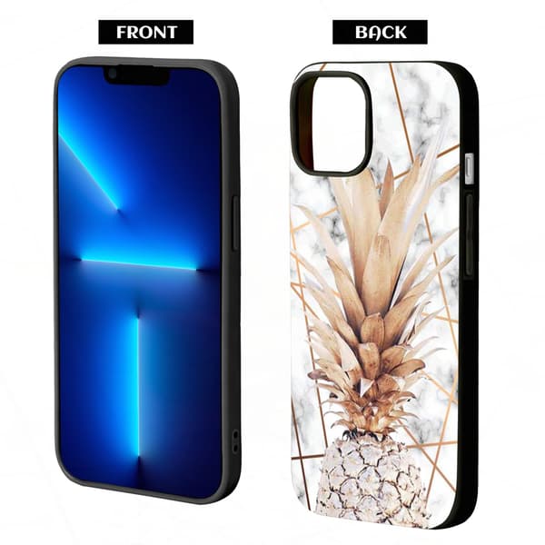 2 STK Marmor ananas iPhone 15 Pro Max mobildeksler, nyeste iPhone 15 deksler for iPhone 15 Plus Pro Max Black for iPhone 15 Pro