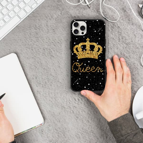 2 stk. King & Queen iPhone 15 Plus Cover Case, Kreativ iPhone 15 Pro Max Case Girly til iPhone 15 Plus Pro Max Black iPhone 15 Plus