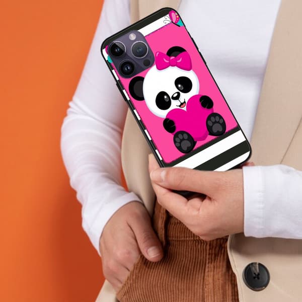 2 stk. Søde Panda iPhone 15 Pro Max Covers, Print 15 plus cover til iPhone 15 Plus 15 Pro 15 Pro Max Black iPhone 15 Pro