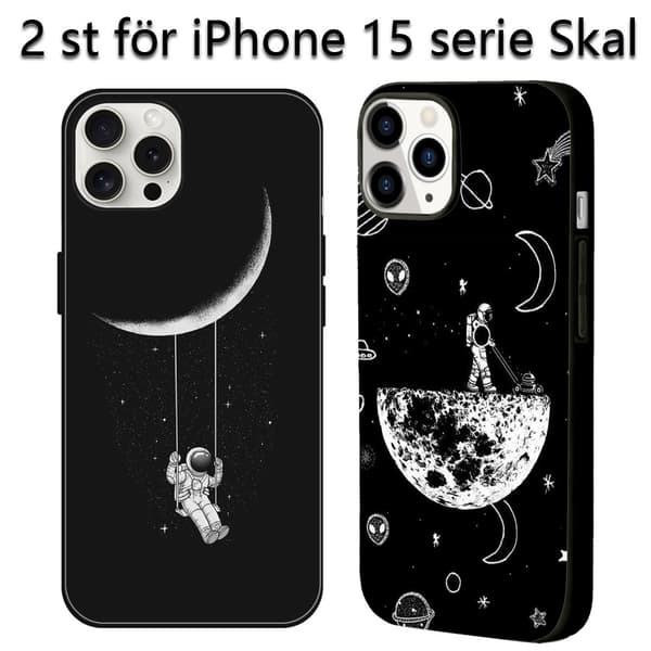 2 stk romreise iPhone 15 Pro Max deksel, søtt iPhone 15 Plus beskyttelsesdeksel til iPhone 15 Plus 15 Pro 15 Pro Max Black iPhone 15 Pro Max