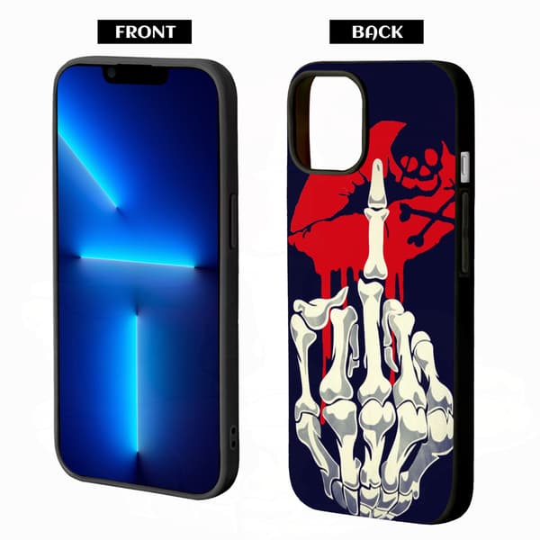 2-pack Dödskalle Finger iPhone 15 Skal, Comic iPhone 15 Pro Max Skal för iPhone 15 Plus Pro Max Black iPhone 15