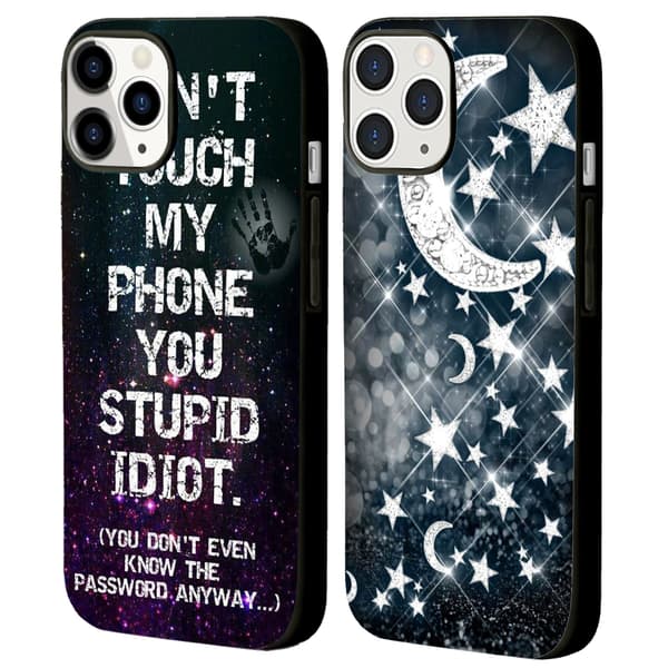 2 stk. Måne & stjerne iPhone 15 Pro Max Etuier Covers, Animationsmaleri Sødt iPhone 15 pro etui til iPhone 15 Plus 15 Pro 15 Pro Max Black iPhone 15 Plus