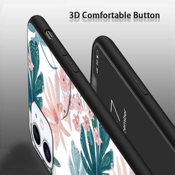 2 st Skyddsskal för iPhone 15 med löv och blommor, Elegant skyddsskal för iPhone 15 Pro Max för iPhone 15 Plus Pro Max Black iPhone 15 Plus