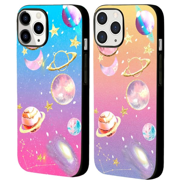2 stk. Planet iPhone 15 Plus beskyttelsesdeksler, sjarmerende iPhone 15 Pro-deksel til iPhone 15 Plus Pro Max Black iPhone 15