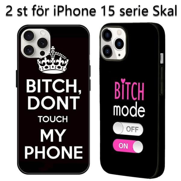 2 STK Ikke rør telefonen min iPhone 15 Pro deksler, levende iPhone 15pro deksel til iPhone 15 Plus 15 Pro 15 Pro Max Black for iPhone 15 Pro