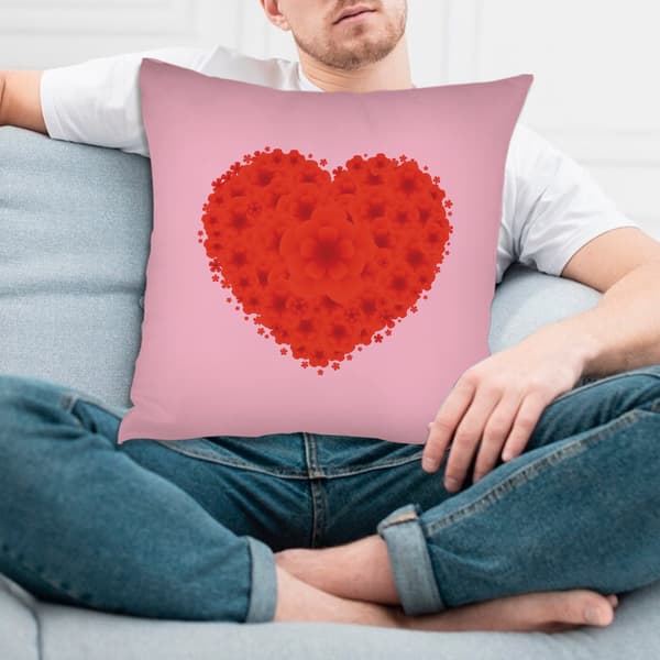 Romantisk Hjerte Pudebetræk, Polyester Pyntepudebetræk til Kæreste Valentinsdag 45x45cm