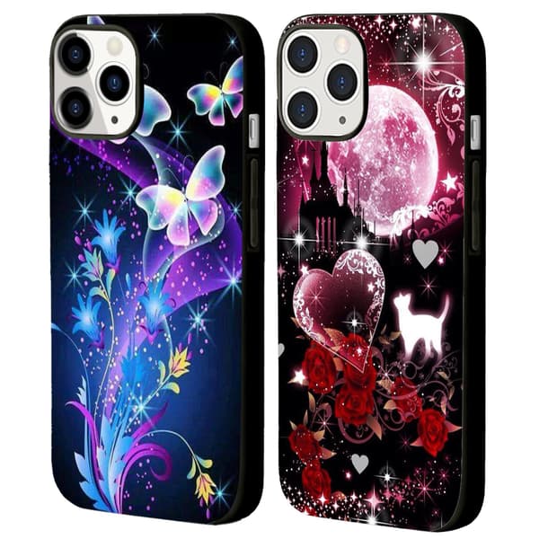 2 stk. farverige iPhone 15 Plus telefoncovers, animationsmaleri iPhone 15 Plus etui til iPhone 15 Plus 15 Pro 15 Pro Max Black iPhone 15