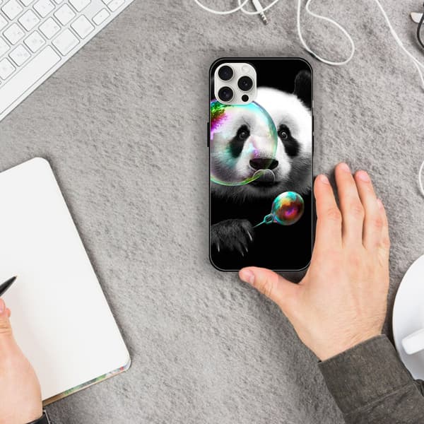 2 stk søte Panda iPhone 15 Pro Max-deksler, trykt 15 plus-deksel til iPhone 15 Plus 15 Pro 15 Pro Max Black iPhone 15 Pro