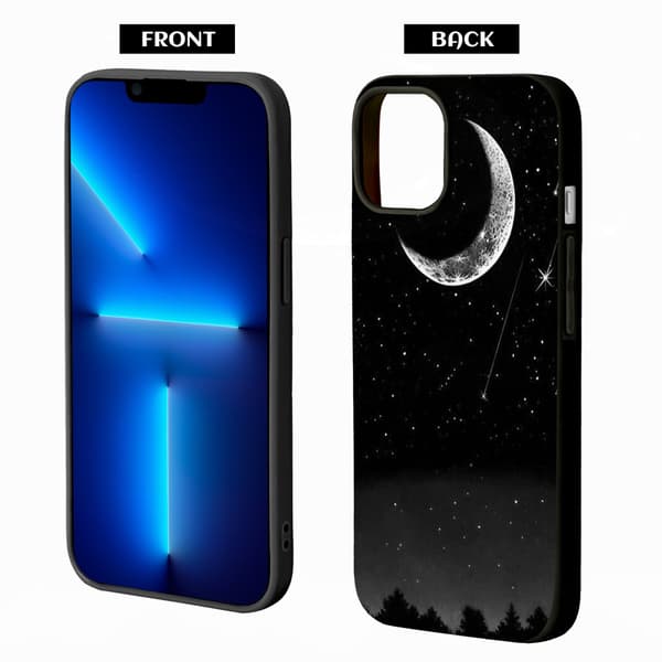 2 stk. Måne iPhone 15 beskyttelsesdeksel, pent 15 pluss deksel til iPhone 15 Plus Pro Max Black iPhone 15