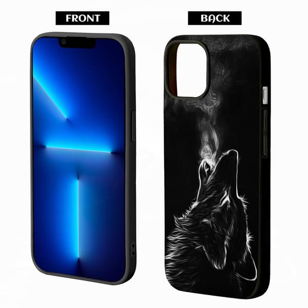 2 stk. Ulv iPhone 15 beskyttelsesdeksler, sjarmerende iPhone 15 Pro Max til iPhone 15 Plus Pro Max Black iPhone 15 Plus