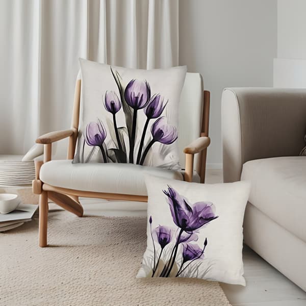 4 st Örngott med blomstermönster, 45x45cm Polyester Kuddfodral för Vardagsrum Sovrum 4Pcs-45x45cm