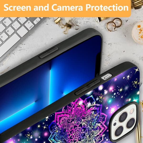 2 stk. farverige ulve iPhone 15 Pro Cover Cases, nyeste iPhone 15 Pro cover til iPhone 15 Plus Pro Max Black iPhone 15 Pro Max