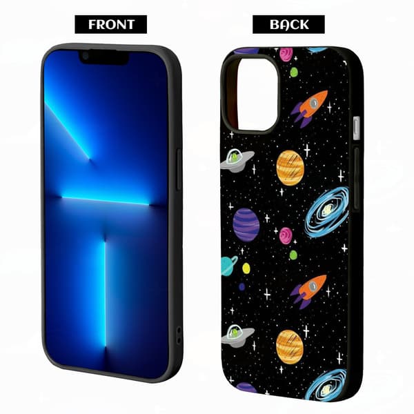 2 stk. Planet iPhone 15 Plus deksler, attraktivt design 15 iPhone-deksel for iPhone 15 Plus Pro Max Black iPhone 15 Pro Max