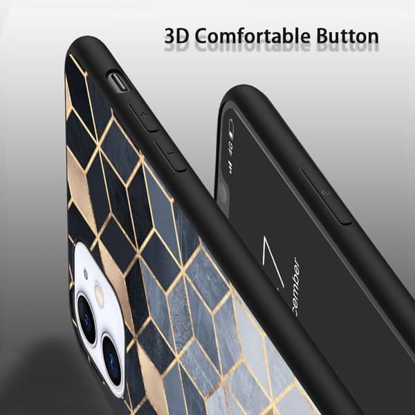 2-pack Marmor iPhone 15 Skyddsfodral, Anime Apple 15 för iPhone 15 Plus 15 Pro 15 Pro Max Black iPhone 15 Plus