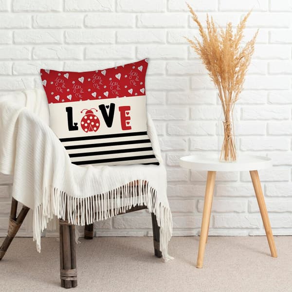 Love Tema Pudebetræk, Vaskbart Pyntepudebetræk til Stue Soveværelse 45x45cm