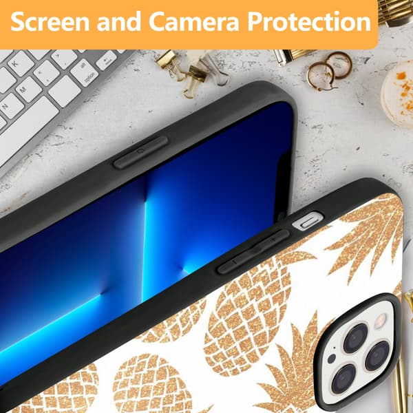 2 stk ananas iPhone 15 Pro-deksler, unike iPhone 15-deksler for kvinner til iPhone 15 Plus Pro Max Black iPhone 15 Pro