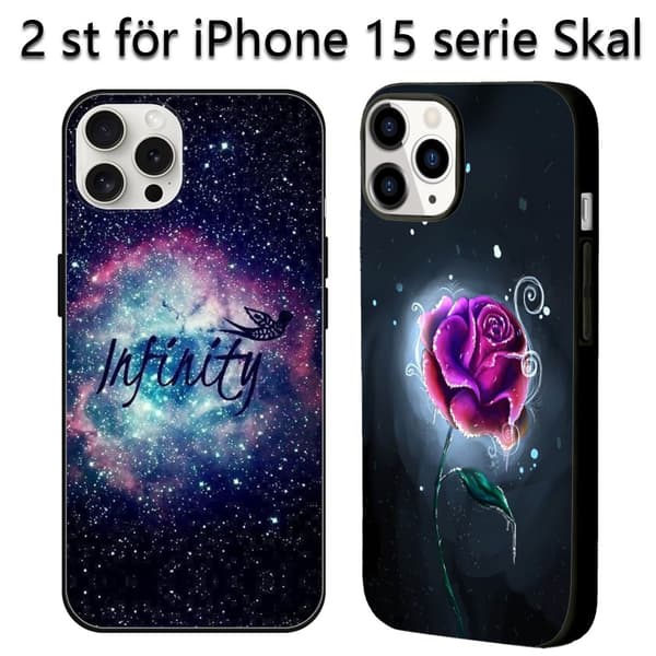 2 stk. Stjernehimmel iPhone 15 Plus Cover, Holdbart Apple iPhone 15 plus cover til iPhone 15 Plus 15 Pro 15 Pro Max Black iPhone 15