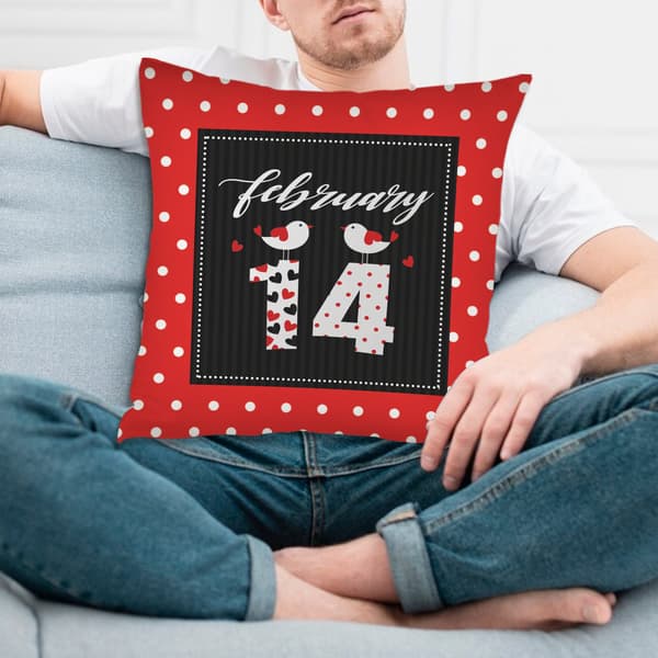 Valentinsdag Tema Pyntepudebetræk, Polyester Pyntepude Betræk til Par 45x45cm