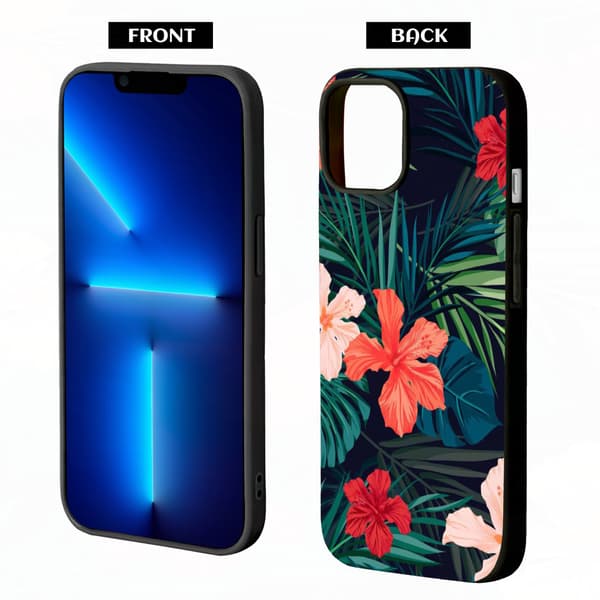 2 st Skyddsskal för iPhone 15 med löv och blommor, Elegant skyddsskal för iPhone 15 Pro Max för iPhone 15 Plus Pro Max Black iPhone 15 Pro Max