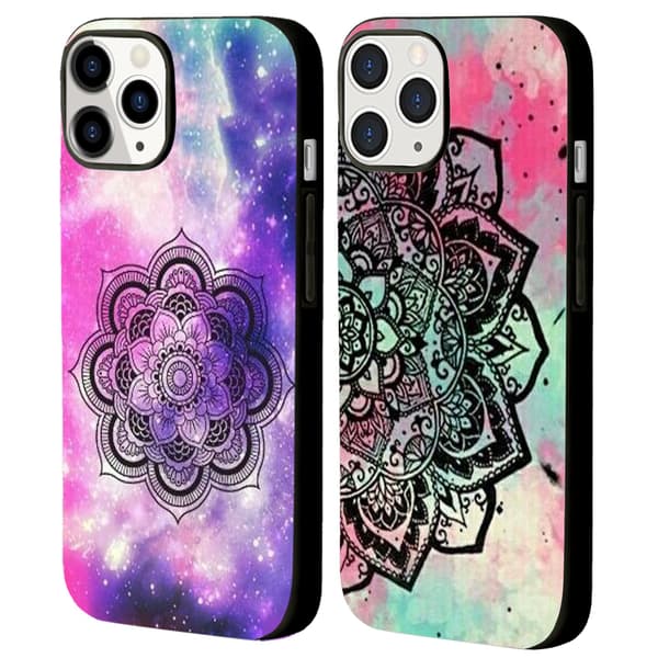 2 st Färgglada Mandala iPhone 15 Pro Skyddsskal, Distinkt Apple 15 för iPhone 15 Plus Pro Max Black iPhone 15 Plus