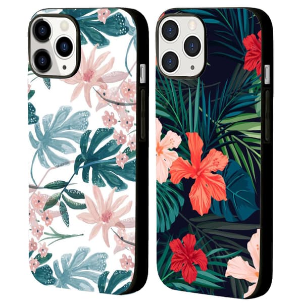 2 stk blader og blomster iPhone 15 beskyttelsesdeksler, elegant beskyttende iPhone 15 Pro Max-deksel til iPhone 15 Plus Pro Max Black iPhone 15 Plus