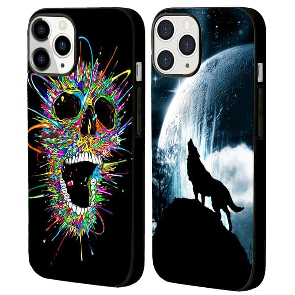 2 stk. Skull iPhone 15 Plus telefoncover, farverigt iPhone 15 tilbehør til kvinder til iPhone 15 Plus 15 Pro 15 Pro Max Black iPhone 15 Pro