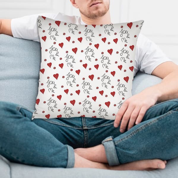 Romantisk Hjerte Pudebetræk, Bløde Pyntepudebetræk til Valentinsdagsgave 45x45cm