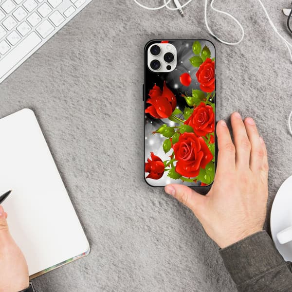 2 st Färgglada blommor iPhone 15 Skyddsfodral, Mode iPhone 15pro Max för iPhone 15 Plus 15 Pro 15 Pro Max Black iPhone 15 Plus