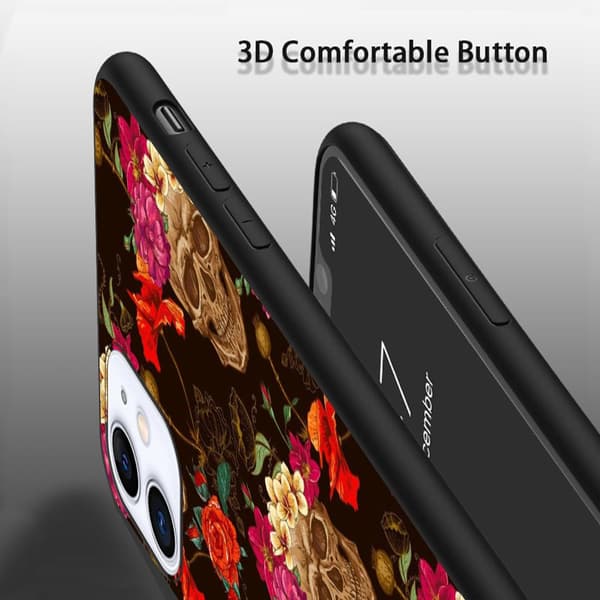2 stk. Skull Rose iPhone 15 Pro Cover, Kvinder Mænd iPhone 15 Tilbehør Til Kvinder til iPhone 15 Plus Pro Max Black iPhone 15 Plus