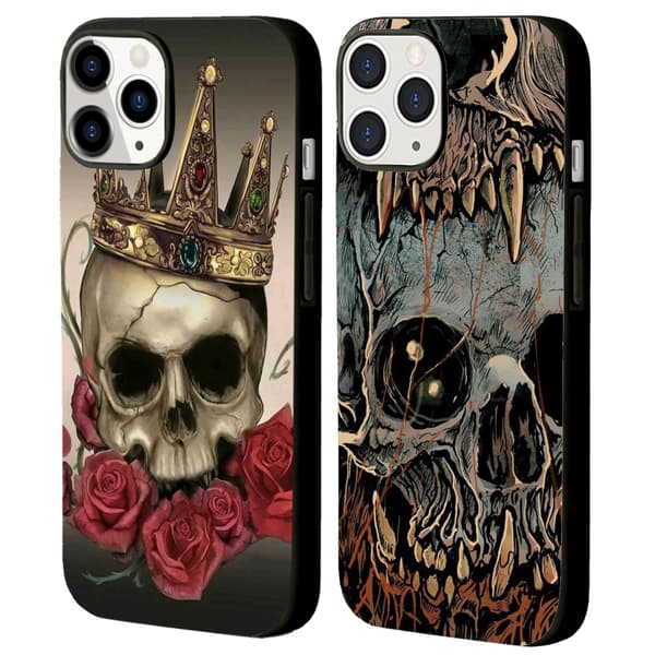 2-pack Skalle iPhone 15 Pro Max Skyddsfodral, Charmig 15 Pro för iPhone 15 Plus Pro Max Black iPhone 15 Plus