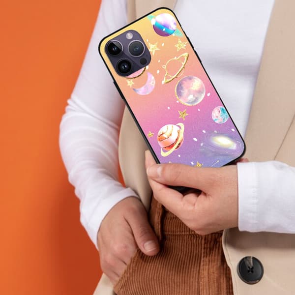 2 stk. Planet iPhone 15 Plus beskyttelsesdeksler, sjarmerende iPhone 15 Pro-deksel til iPhone 15 Plus Pro Max Black iPhone 15 Plus