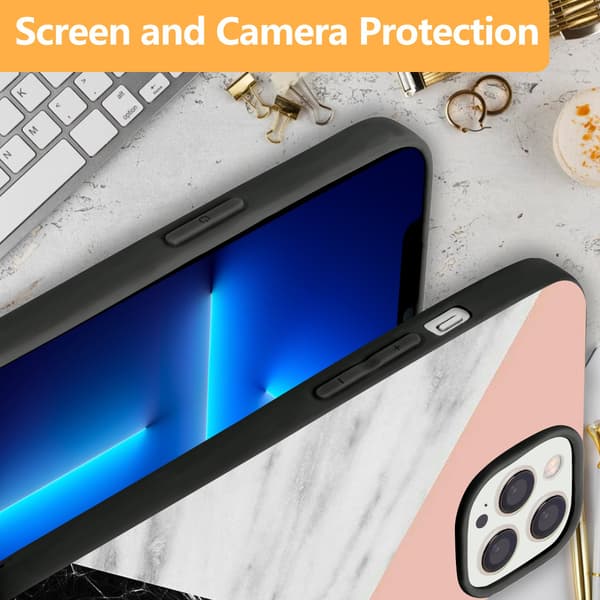 2 stk. Marmor iPhone 15 Plus Beskyttelsesetuier, Smukt 15 Plus etui til iPhone 15 Plus Pro Max Black iPhone 15