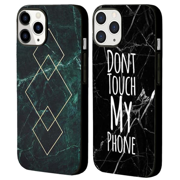 2 stk Marmor iPhone 15 Plus Beskyttende Smartdeksel, Brisk 15 plus deksel til iPhone 15 Plus 15 Pro 15 Pro Max Black iPhone 15