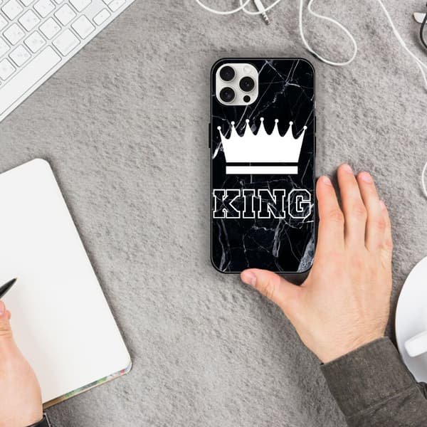 2 stk. King & Queen iPhone 15 Plus beskyttelsesdeksler, pent iPhone 15pro-deksel til iPhone 15 Plus Pro Max Black iPhone 15 Plus