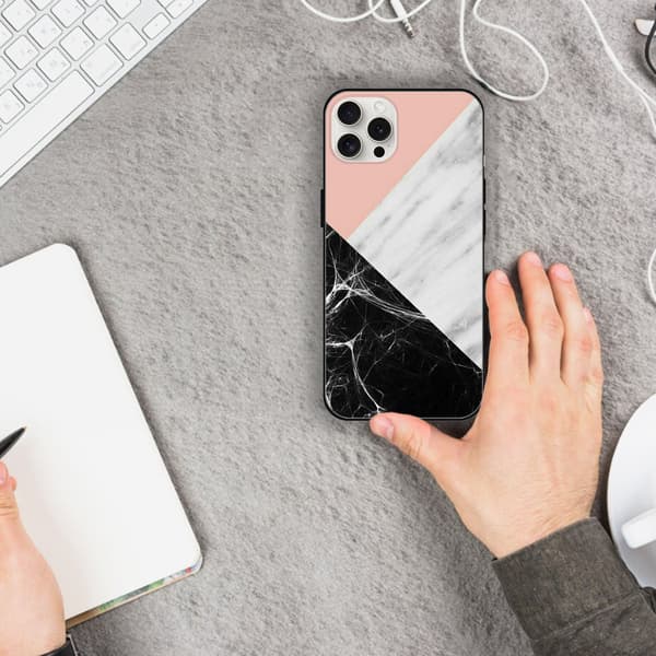 2 stk. Marmor iPhone 15 Plus Beskyttelsesetuier, Smukt 15 Plus etui til iPhone 15 Plus Pro Max Black iPhone 15 Plus