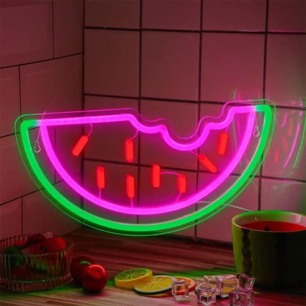 Vattenmelon neonskylt, för hem, sovrum, barnrum, bar, fest, bröllop, kontor, vardagsrum, uteplats