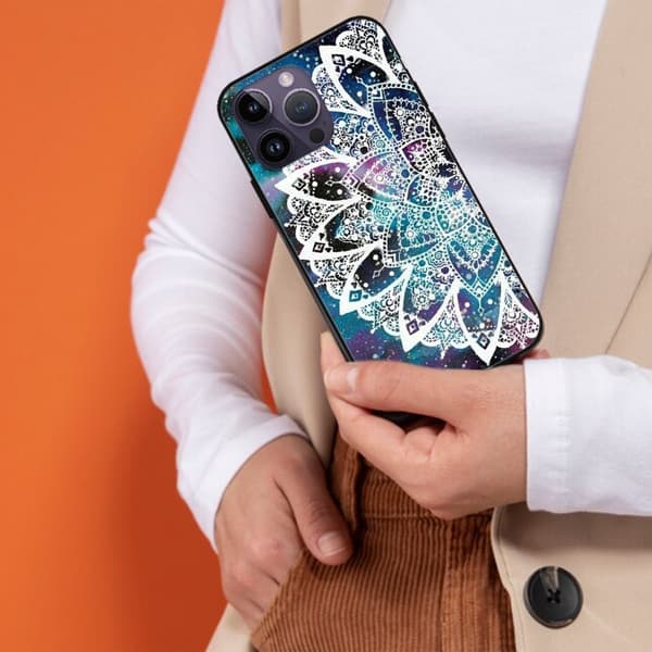 2-pack Mandala iPhone 15 Pro Skyddsfodral, Tryckt iPhone 15 Max-skal för iPhone 15 Plus 15 Pro 15 Pro Max Black iPhone 15