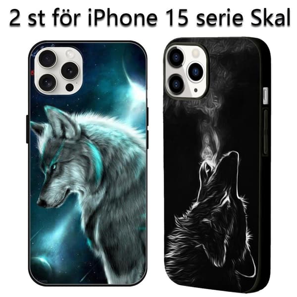 2 st Varg iPhone 15 Skyddsfodral, Charmiga iPhone 15 Pro Max för iPhone 15 Plus Pro Max Black iPhone 15 Pro Max