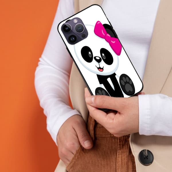 2 stk. Søde panda iPhone 15 Beskyttelsesetuier, Charmerende iPhone 15 Etui Kvinder til iPhone 15 Plus Pro Max Black iPhone 15 Pro Max