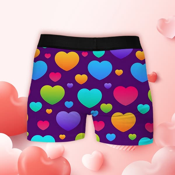 Hjerte Mønster Boxershorts til Mænd Letvægts Åndbart Undertøj Perfekt til Gave S