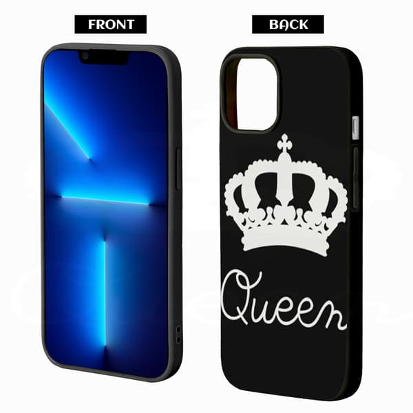 2 stk. King & Queen iPhone 15 Plus Cover Case, Kreativ iPhone 15 Pro Max Case Girly til iPhone 15 Plus Pro Max Black iPhone 15