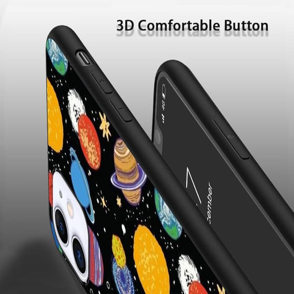 2 kpl Planeetta iPhone 15 Plus -koteloa, houkutteleva iPhone 15 -kotelo iPhone 15 Plus Pro Maxille Black iPhone 15 Pro Max