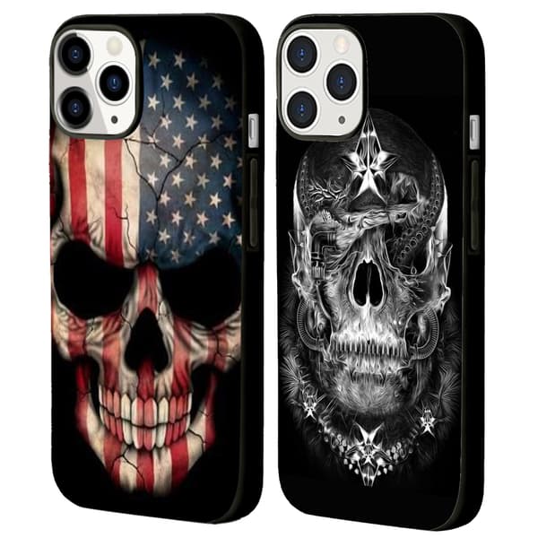 2-pack Skalle iPhone 15 Pro Max Skyddsfodral, Elegant iPhone 15 Pro Max-mobilskal för iPhone 15 Plus 15 Pro 15 Pro Max Black iPhone 15 Pro Max