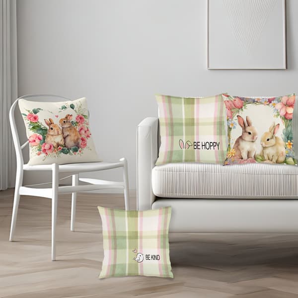 4 st Rustika Örngott för Påsk, 45x45cm Dekorativa Kuddfodral för Soffa Sovrum Vardagsrum 4Pcs-45x45cm