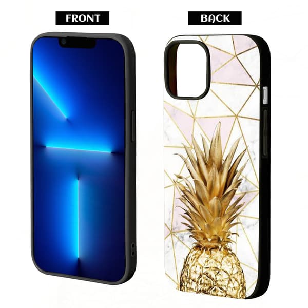 2 st Marmor ananas iPhone 15 Pro Max Skal, Slim iPhone 15 Pro Max fodral för iPhone 15 Plus 15 Pro 15 Pro Max Black iPhone 15 Plus