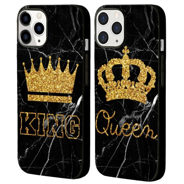 2 stk. King & Queen iPhone 15 Cover Cases, Speciel iPhone 15 Pro telefon til iPhone 15 Plus Pro Max Black iPhone 15 Plus