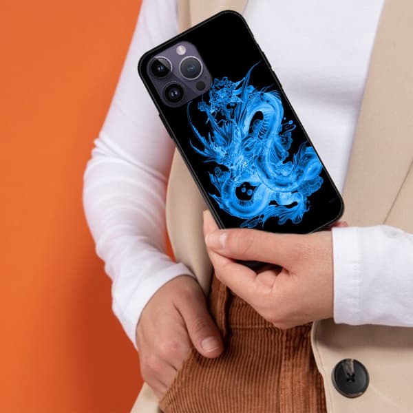 2 stk. Drage iPhone 15 Plus Telefon Cover, Animationsprint iPhone 15 Case Til Mænd til iPhone 15 Plus 15 Pro 15 Pro Max Black iPhone 15 Pro Max